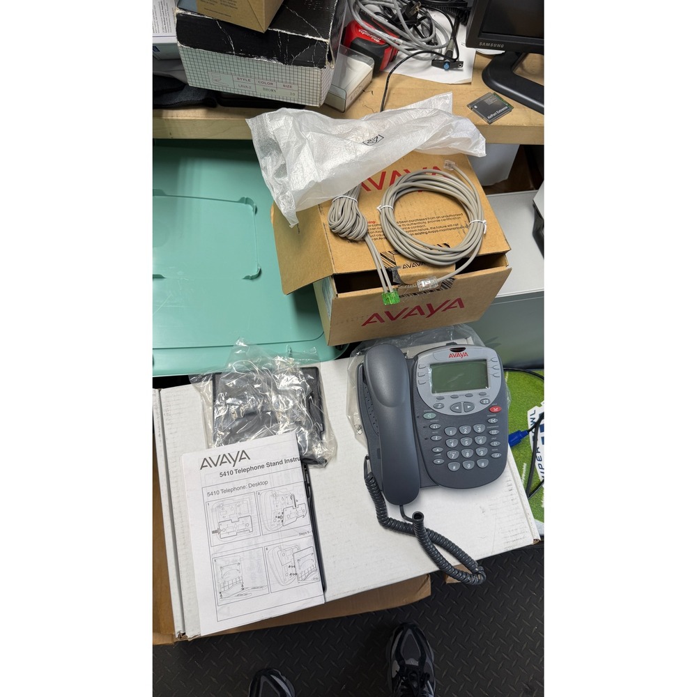 Avaya 5410‎ Digital Telephone Office Desktop Phone Grey with Stand and Manual
